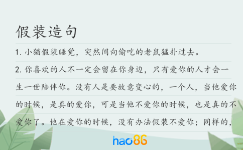 假装造句