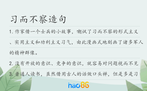 习而不察造句
