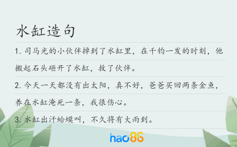 水缸造句