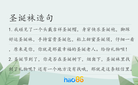 圣诞袜造句