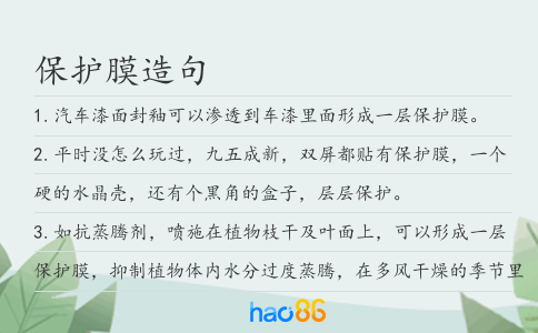 保护膜造句
