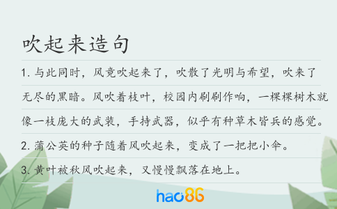 吹起来造句