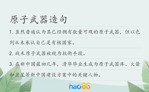 原子武器造句
