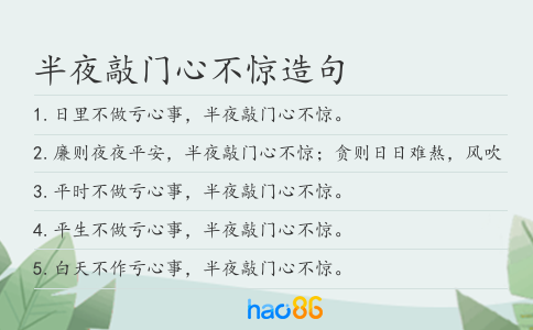 半夜敲门心不惊造句