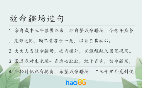 效命疆场造句