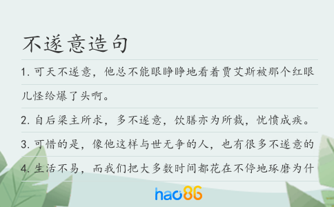 不遂意造句
