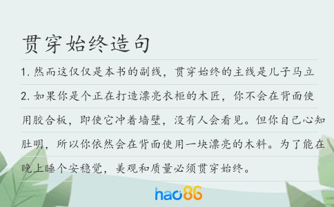 贯穿始终造句