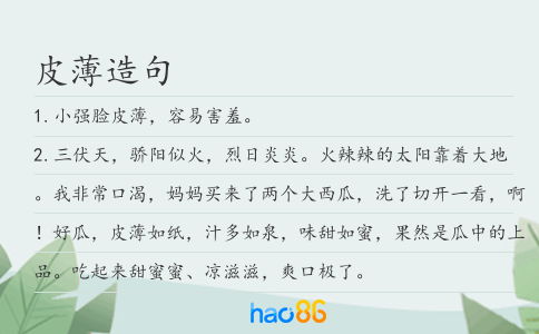 皮薄造句
