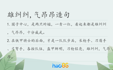 雄纠纠,气昂昂造句