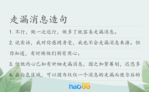 走漏消息造句