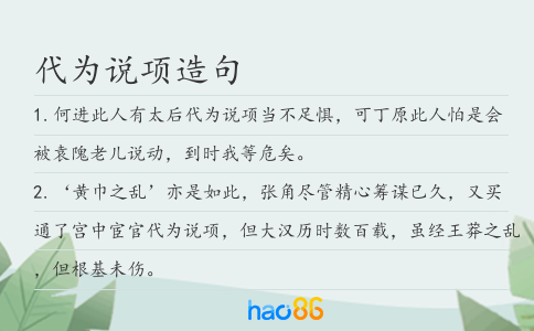 代为说项造句