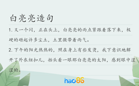 白亮亮造句