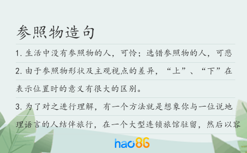 参照物造句