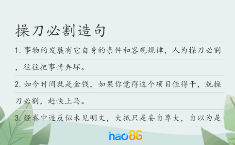 操刀必割造句