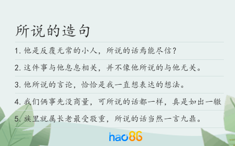 所说的造句