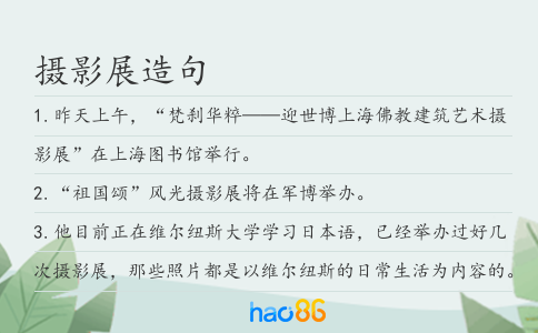 摄影展造句