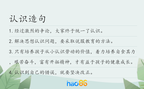 认识造句