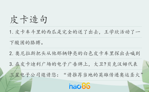 皮卡造句