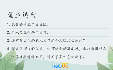 鲨鱼造句
