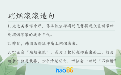 硝烟滚滚造句