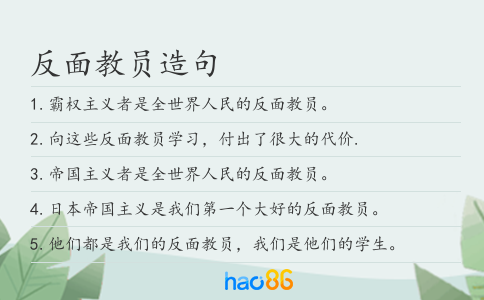 反面教员造句