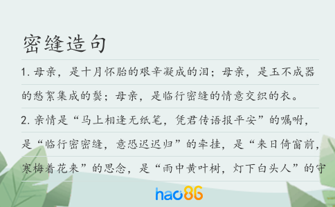 密缝造句