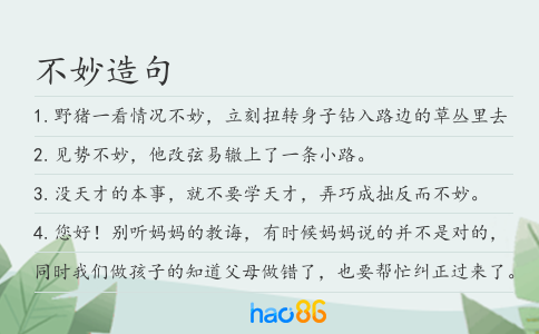 不妙造句