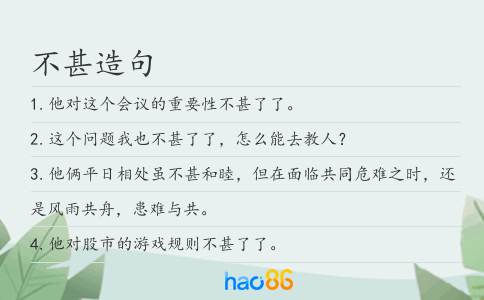 不甚造句