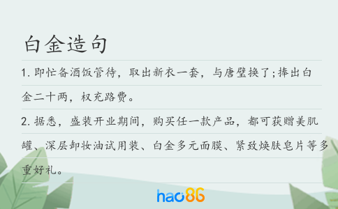白金造句