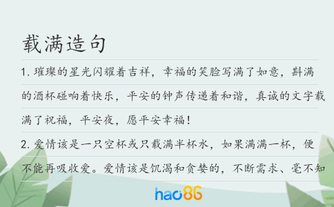 载满造句