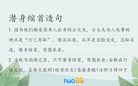 潜身缩首造句