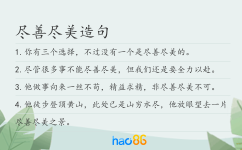尽善尽美造句