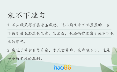 装不下造句