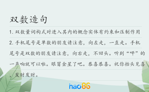 双数造句