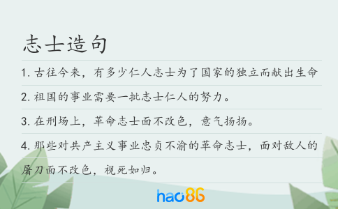 志士造句