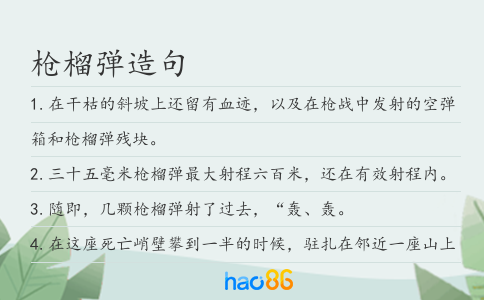 枪榴弹造句