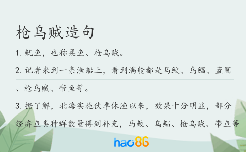 枪乌贼造句