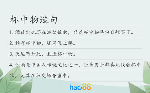 杯中物造句