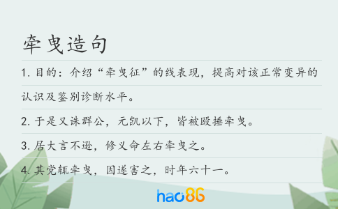 牵曳造句