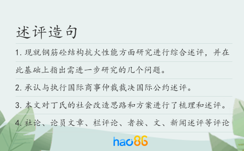 述评造句