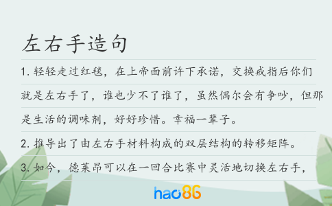 左右手造句