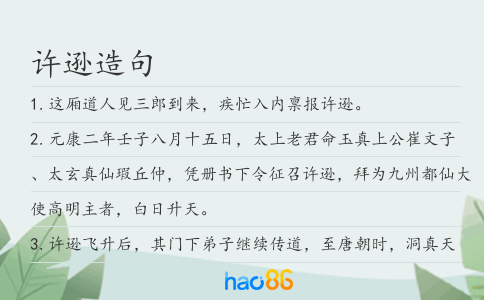 许逊造句