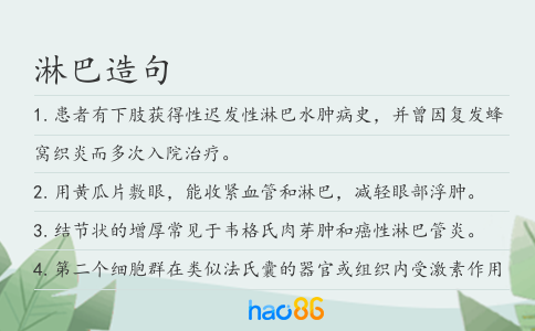 淋巴造句