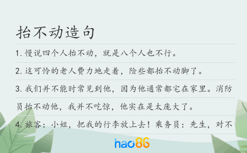 抬不动造句