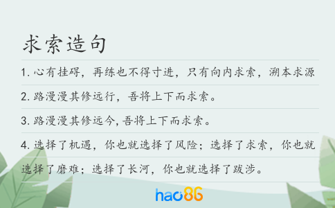 求索造句