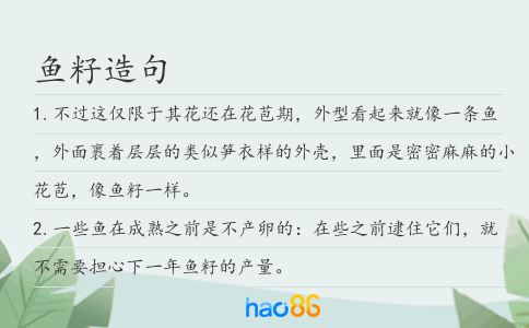鱼籽造句