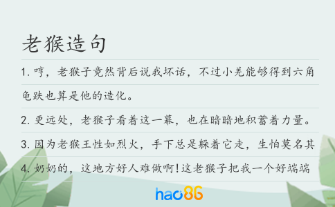 老猴造句
