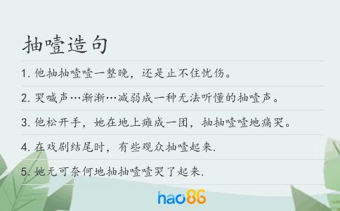 抽噎造句