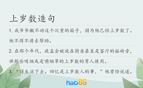 上岁数造句