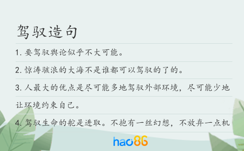 驾驭造句